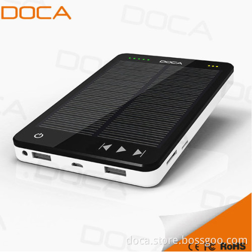 Business Gift DOCA Solar charging Power Bank with MP3 Player